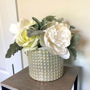 Faux flowers with vase